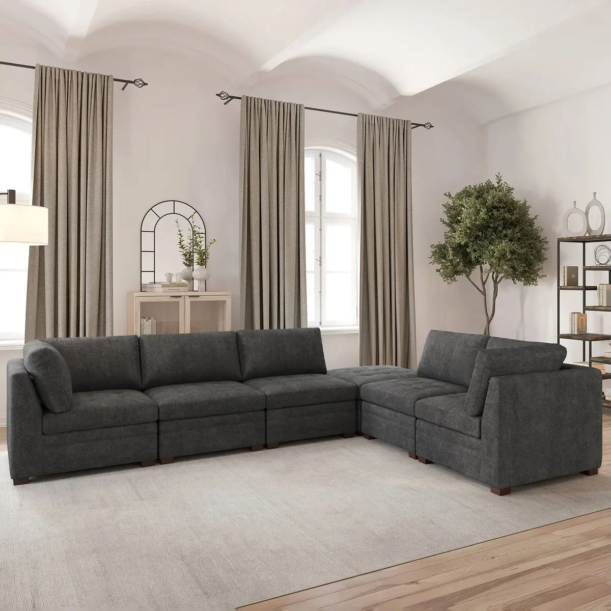 Thomasville Tisdale Modular Sectional 6-piece Dark Gray with