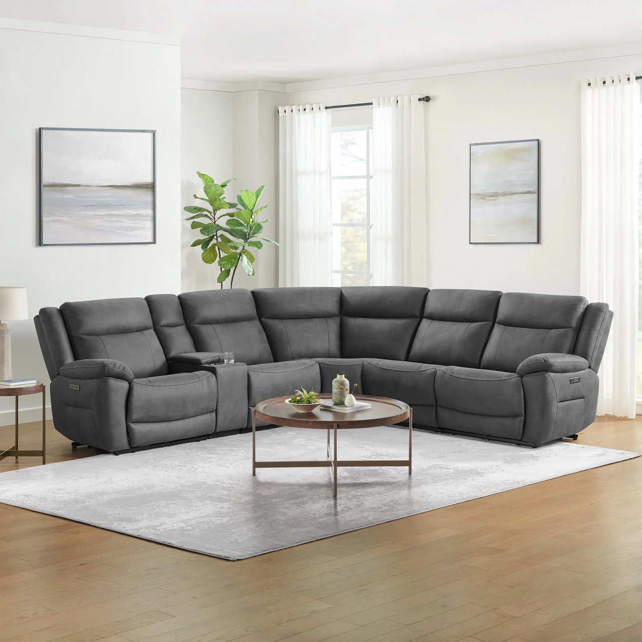 Zakary Fabric Power Reclining Sectional — Gilman Creek | Francis