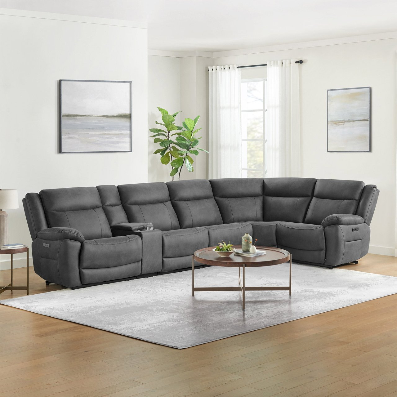 Zakary Fabric Power Reclining Sectional — Gilman Creek | Francis