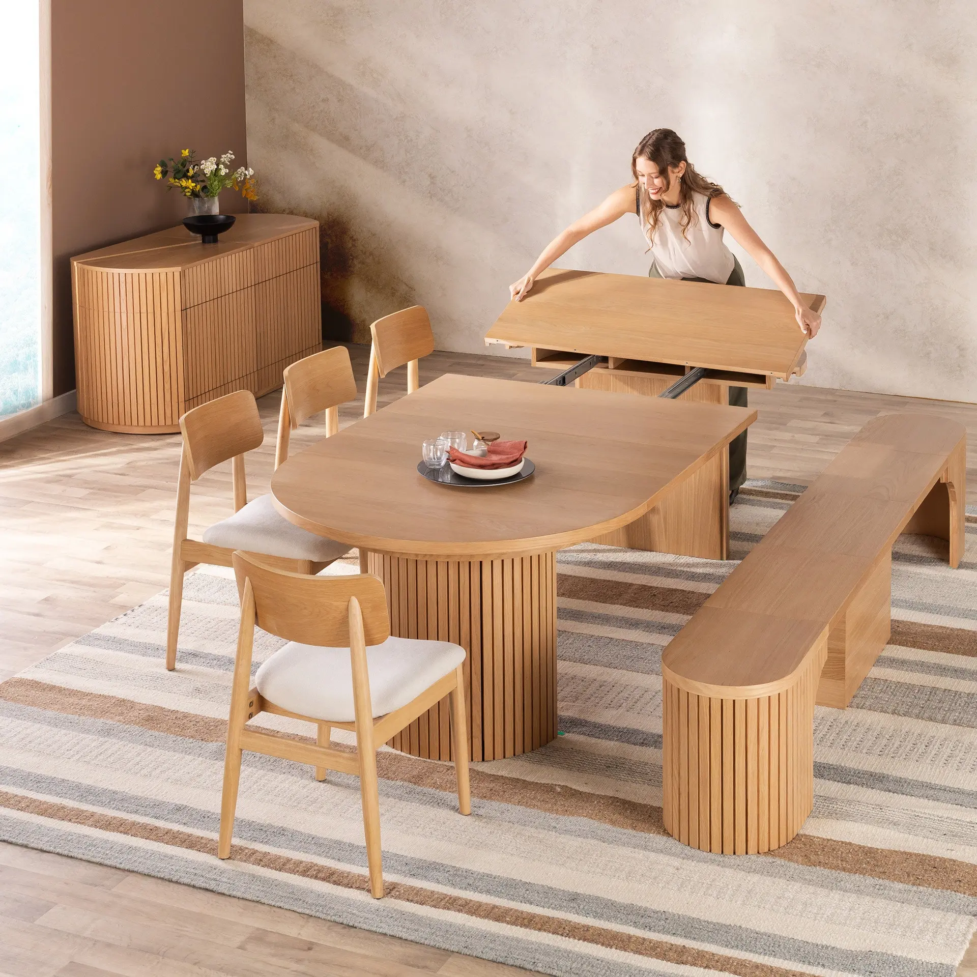 Transformer Table Extendable Round Dining Collection — Transformer ...