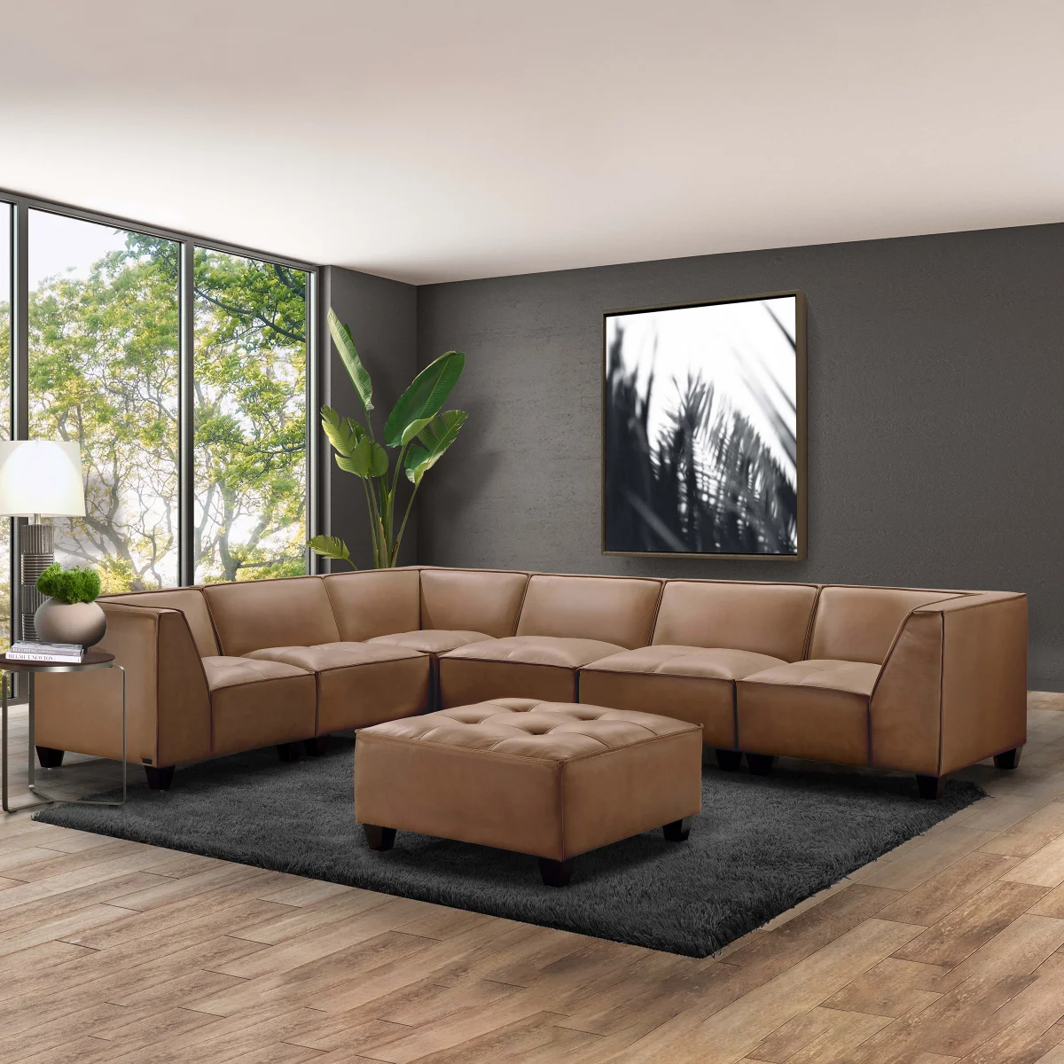 Wallingford 7-piece Sectional in Pecan Brown — Abbyson | Francis