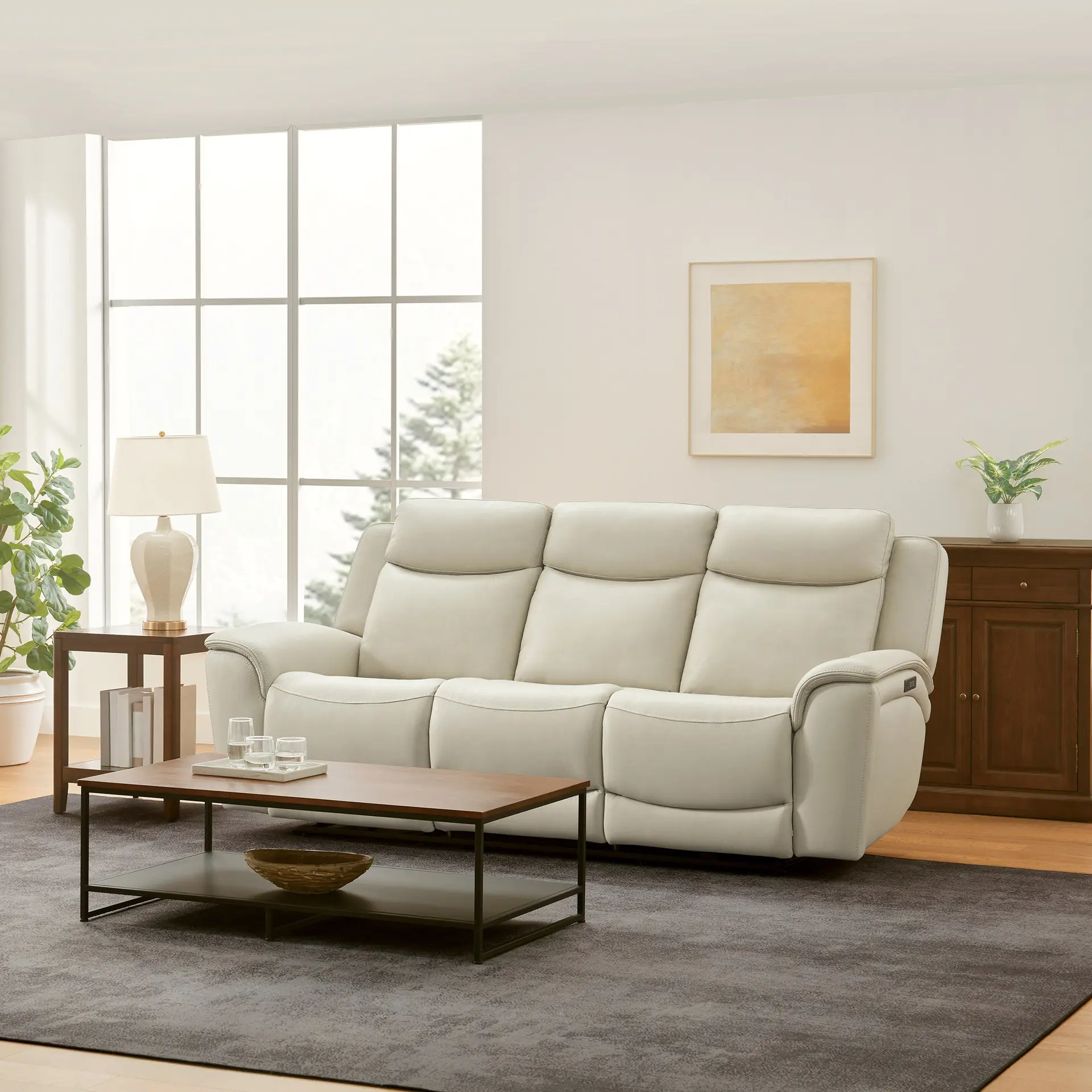 シナリー　R2 C3 S8 PF あこ様 Sanders Leather Power Reclining Sofa with Power Headrests — Gilman