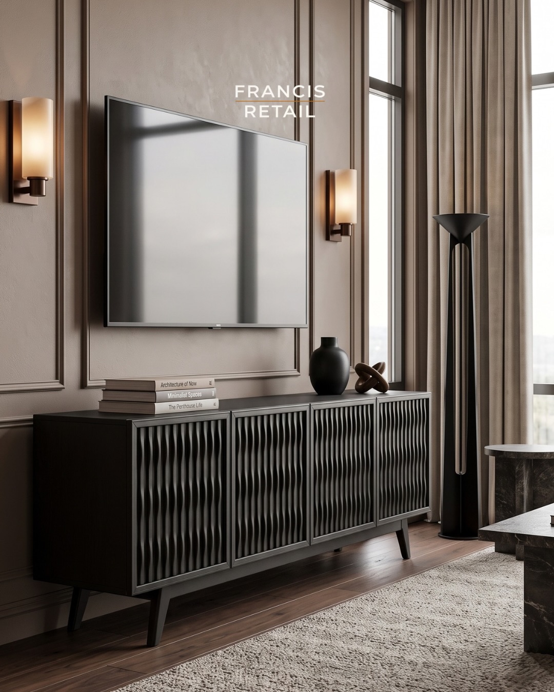 This TV console is still coming, but the price is already locked.

The Del Rey Oaks 74” Accent Conso
