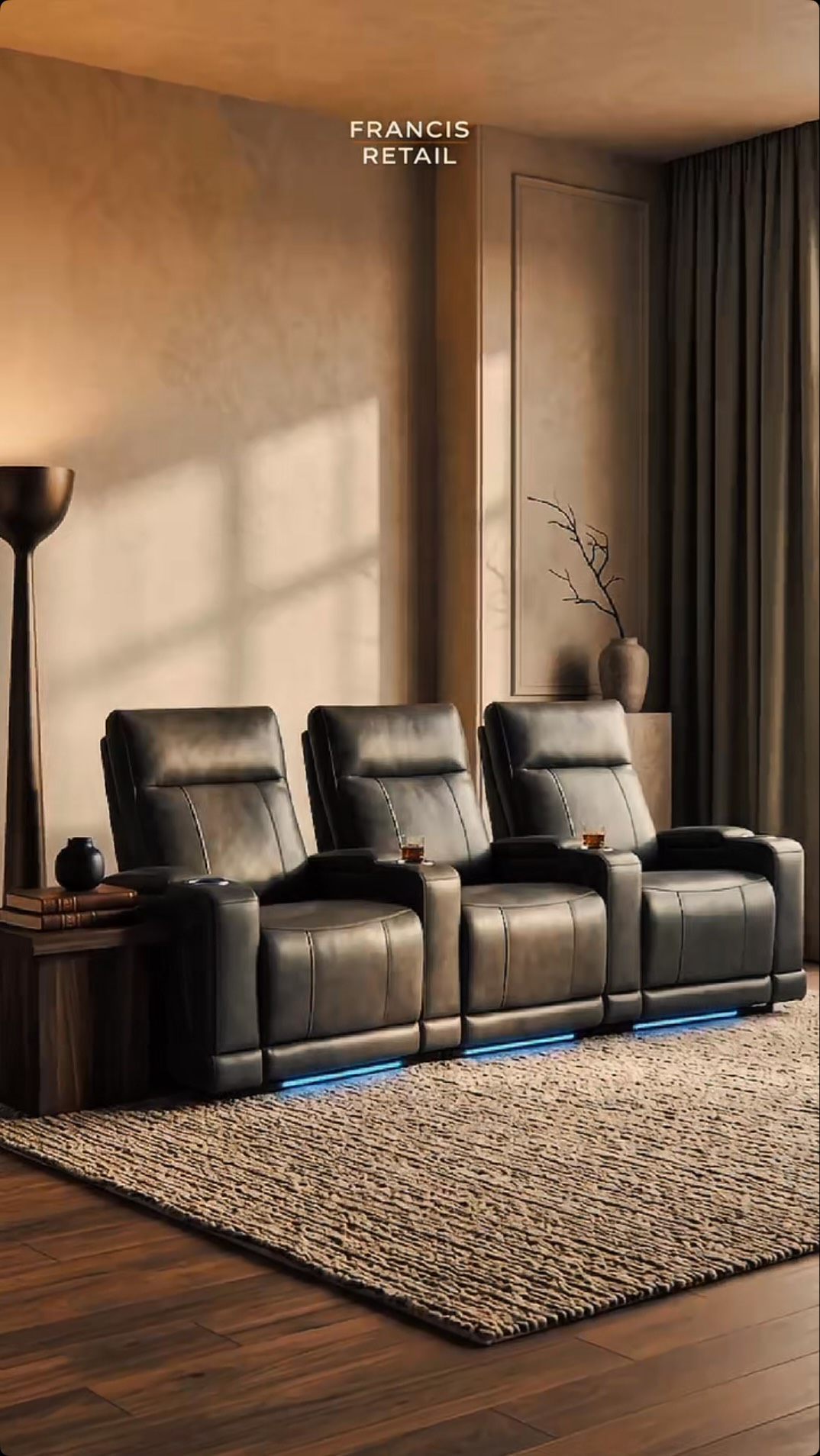 Four rooms, four ways to sit down and stay awhile.

The Eureka Reclining Swivel Chair. A black leath