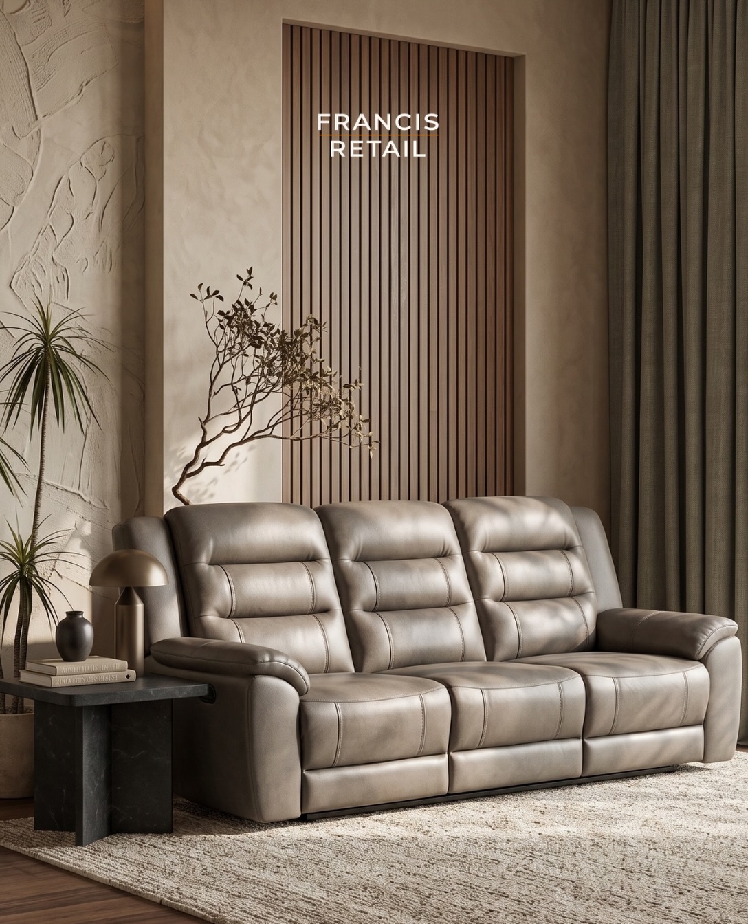 This is the couch that makes people cancel plans.

Full-size, three power recliners in one seamless 