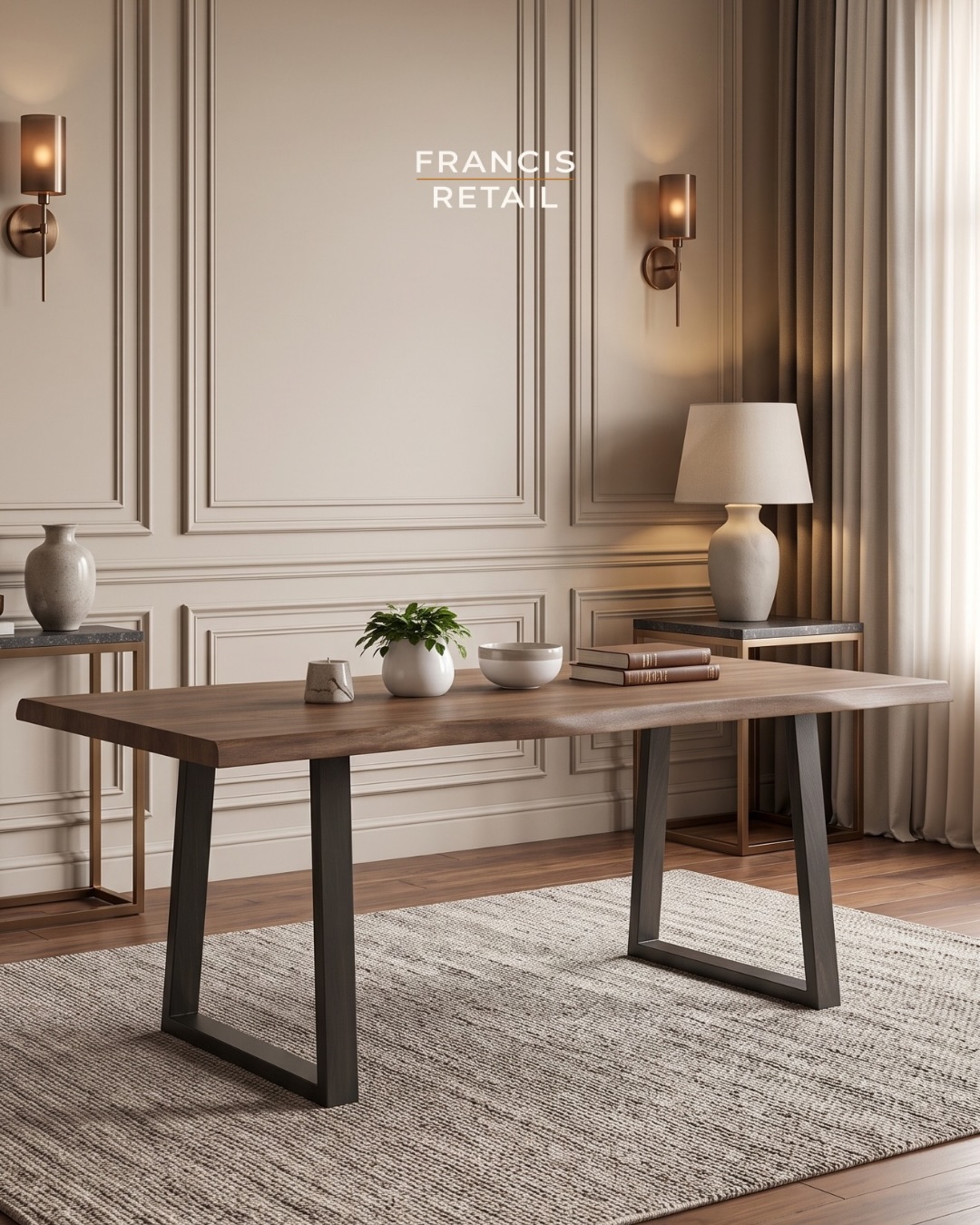 The live edge grain is the whole reason to buy this table.

An 89-inch table with the natural, unfin
