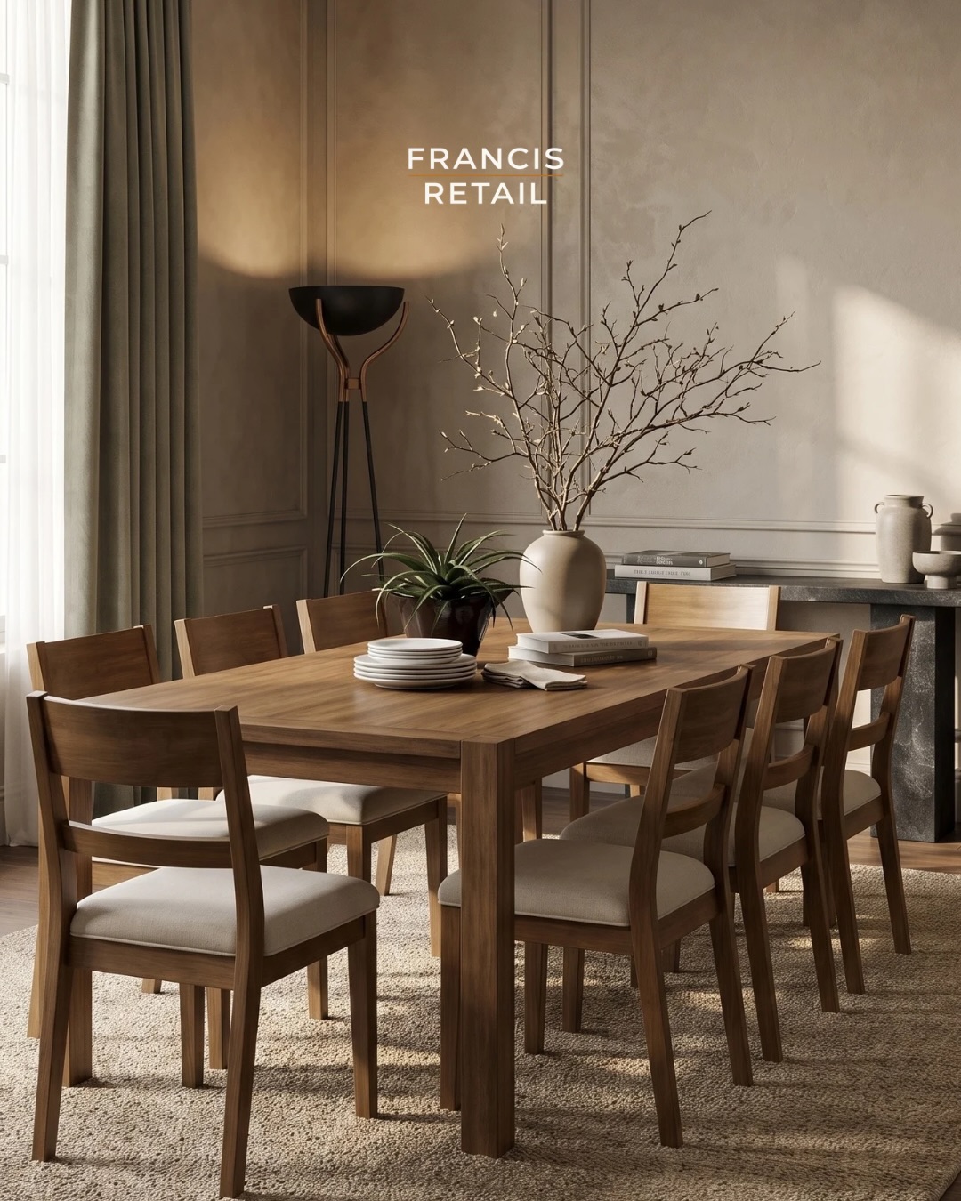 This dining set for 8 hasn’t even landed yet — reserve it anyway.

The Clayton Dining Table and 8 Ch
