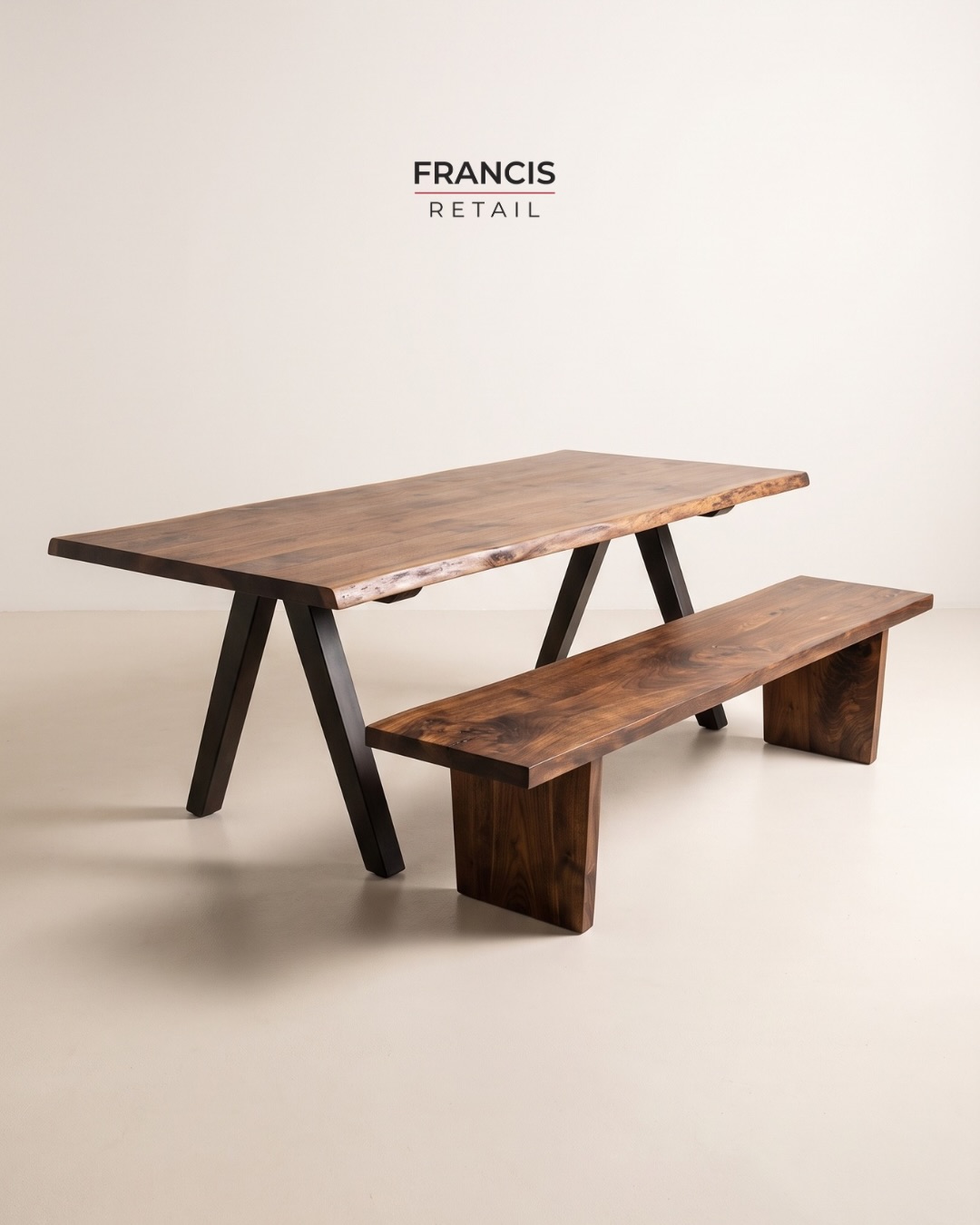 LIVE-EDGE WOOD DINING TABLE AND BENCH — ONLY $2,999.99! 🌳

Half off a live-edge table, and the benc