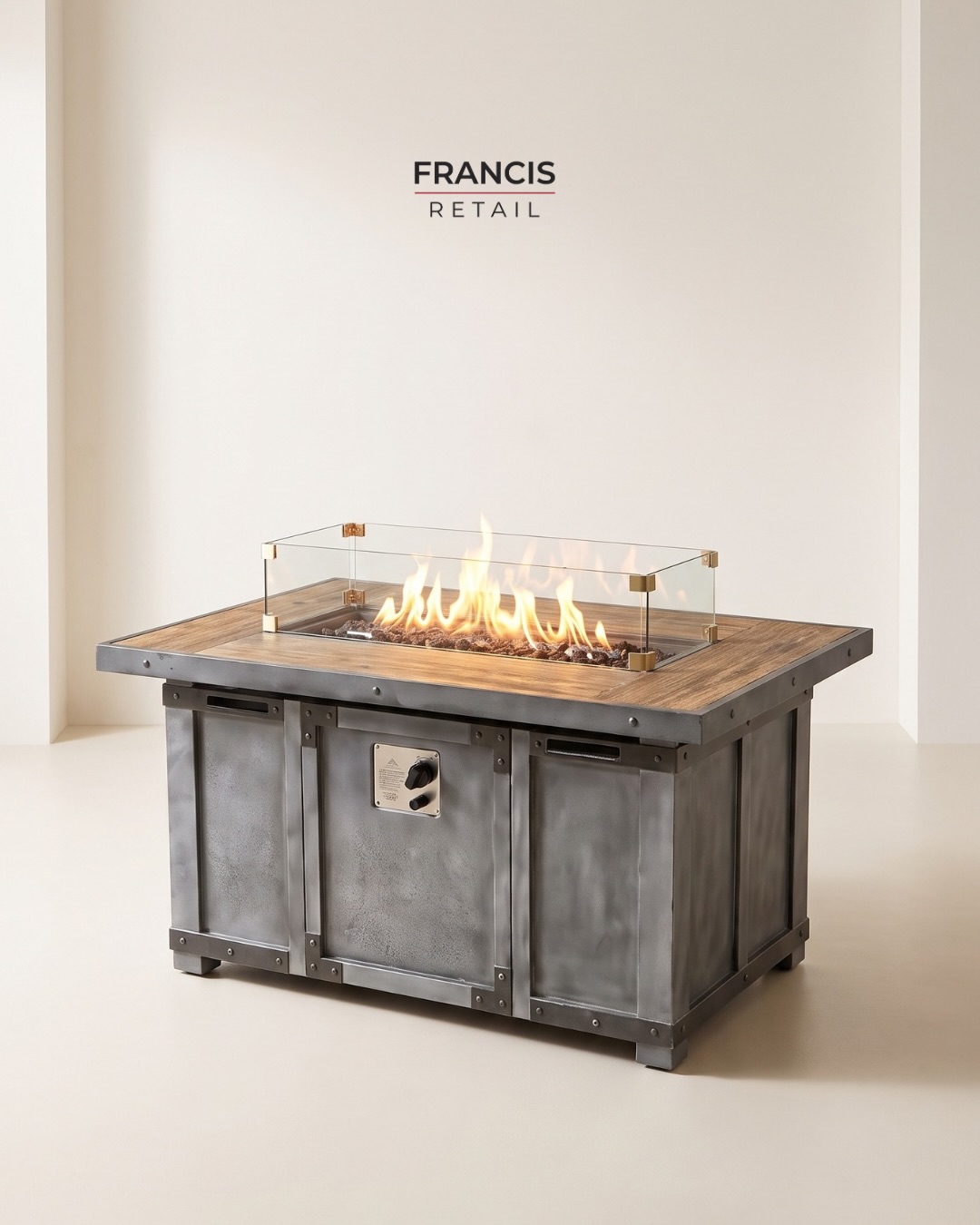OUTDOOR STEEL FIRE PIT TABLE, WOOD FINISH — ONLY $849.99! 🔥

Cooler nights are here. Your patio jus