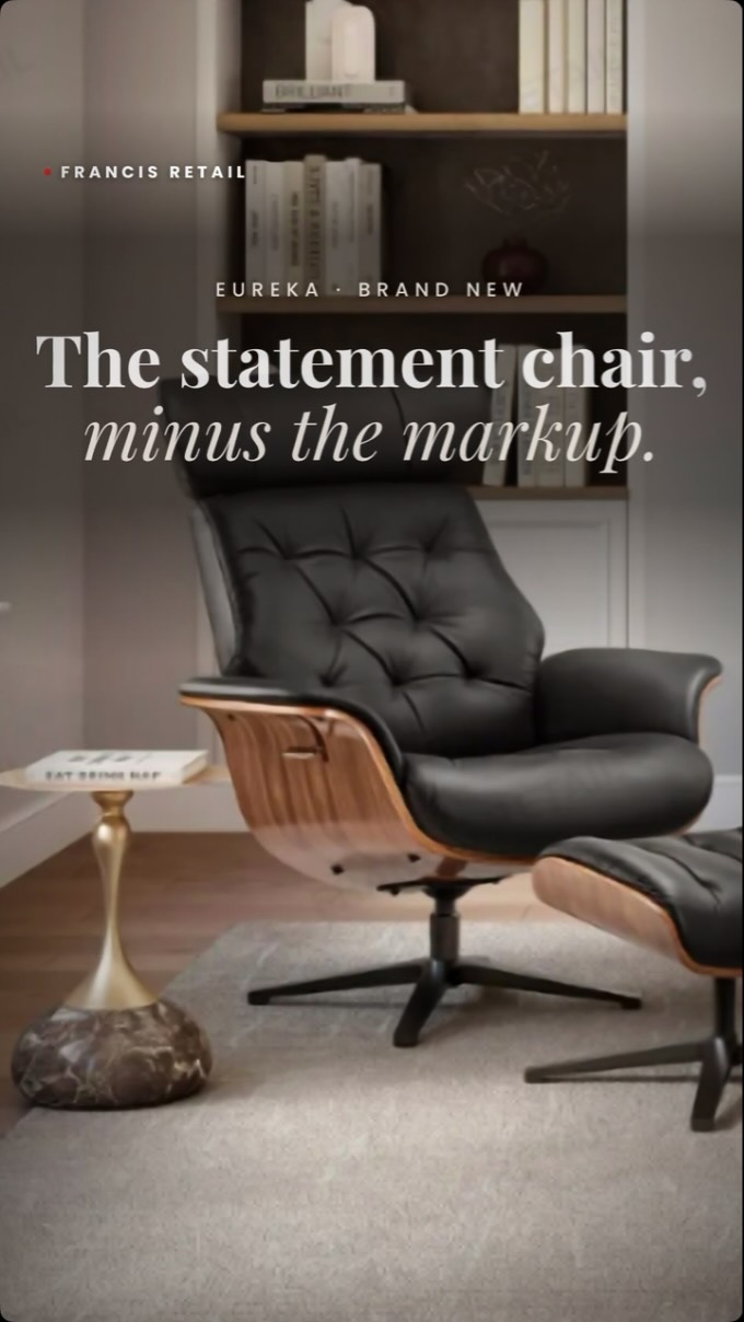 The statement chair, minus the markup. 🖤
The Eureka Reclining Swivel Chair, brand new:
✔️ Reclines
