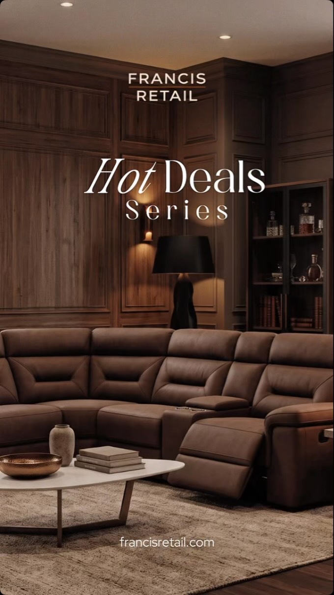 Deals worth shopping now.

A live-edge walnut bed frame with a natural wood-grain headboard, a taupe
